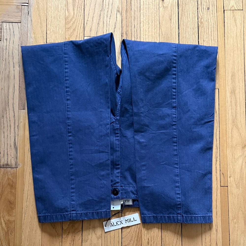 Alex Mill NWT size 10 Neil Pants in Herringbone Midnight Blue - Picture 9 of 11